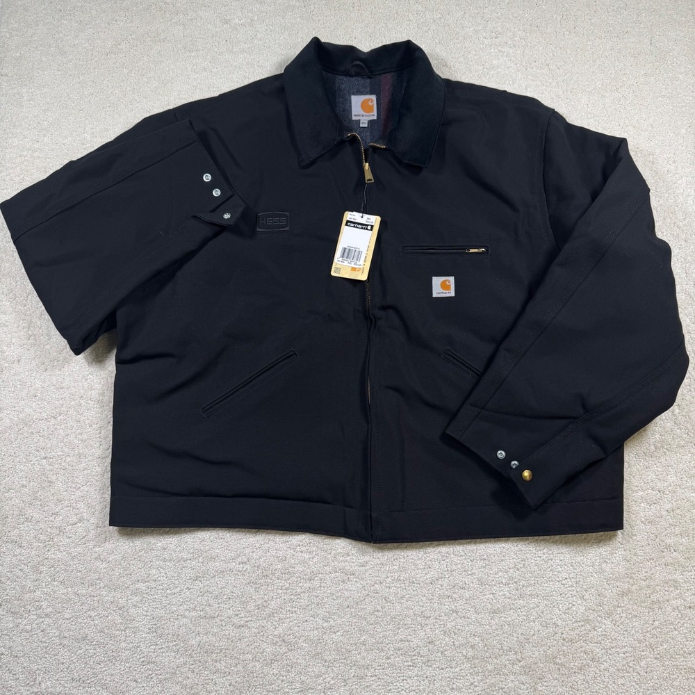 Carhartt J001 Detroit Jacket 3XL Mens Black Duck Canvas Blanket Lined USA Made - Picture 2 of 12